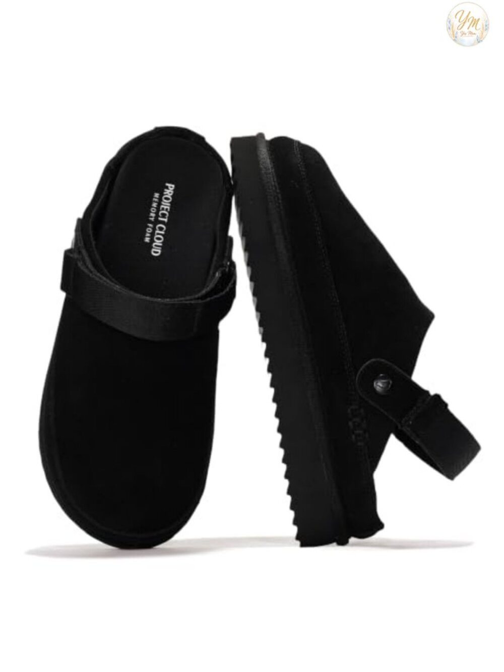 Genuine Leather Platform Clogs for Women Slip On Mules Memory Foam